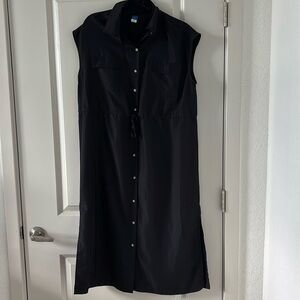 NWOT Black Button Up Dress with tie